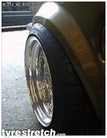 An example of tyre stretch: 215/45 R15 on 9.0J