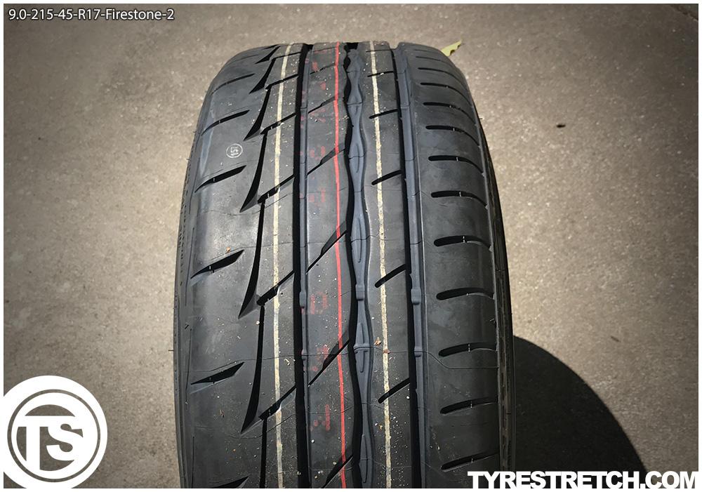 An example of tyre stretch: 215/45 R17 on 9.0J – FIRESTONE