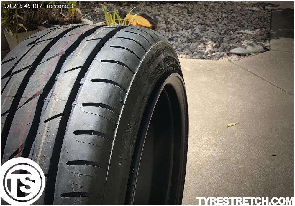An example of tyre stretch: 215/45 R17 on 9.0J – FIRESTONE