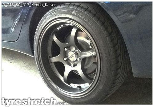 An example of tyre stretch: 215/50 R17 on 9.0J – KENDA