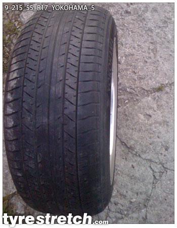 An example of tyre stretch: 215/55 R17 on 9.0J – YOKOHAMA