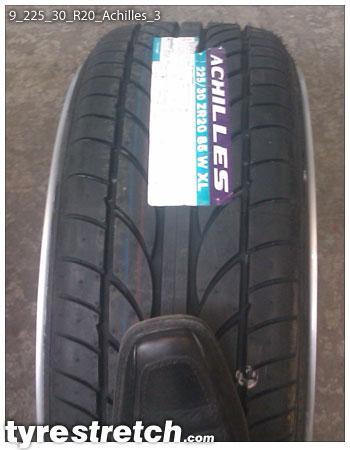 An example of tyre stretch: 225/30 R20 on 9.0J – ACHILLES