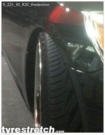 An example of tyre stretch: 225/30 R20 on 9.0J – VREDESTEIN