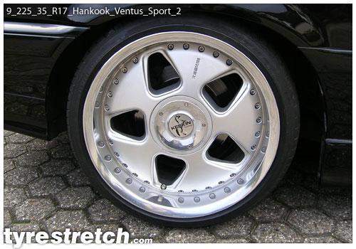 An example of tyre stretch: 225/35 R17 on 9.0J – HANKOOK