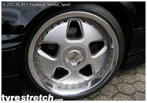 An example of tyre stretch: 225/35 R17 on 9.0J – HANKOOK