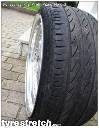 An example of tyre stretch: 225/35 R18 on 9.0J – PIRELLI