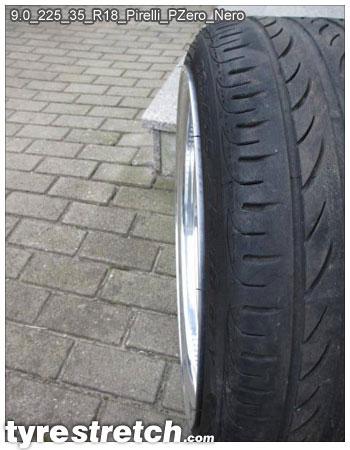 An example of tyre stretch: 225/35 R18 on 9.0J – PIRELLI