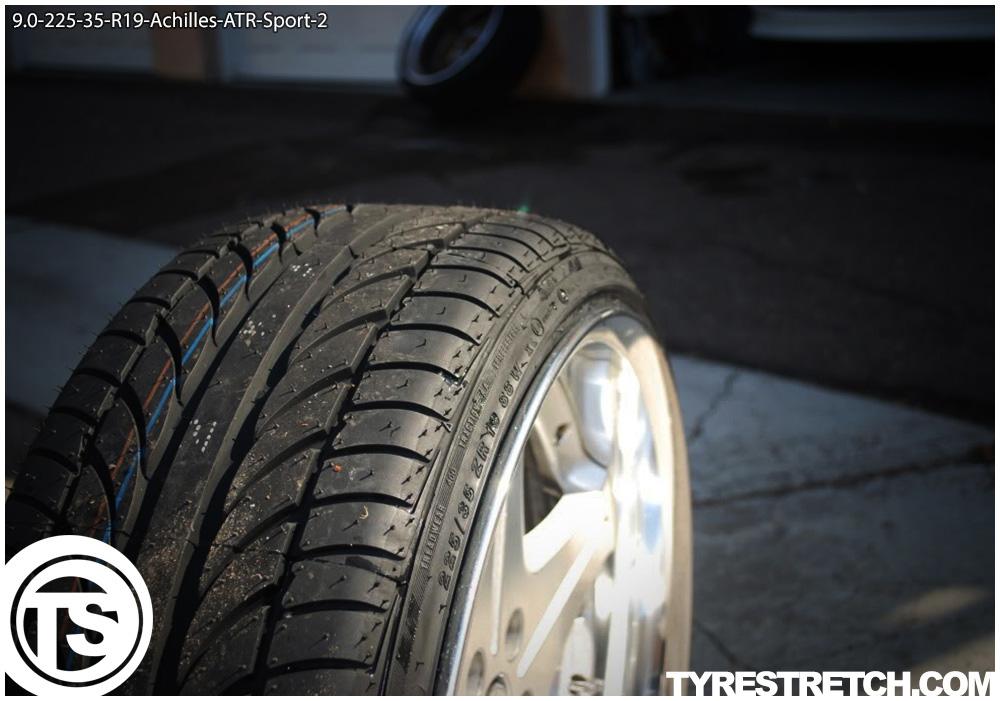 An example of tyre stretch: 225/35 R19 on 9.0J – ACHILLES