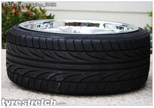 An example of tyre stretch: 225/35 R19 on 9.0J – FALKEN