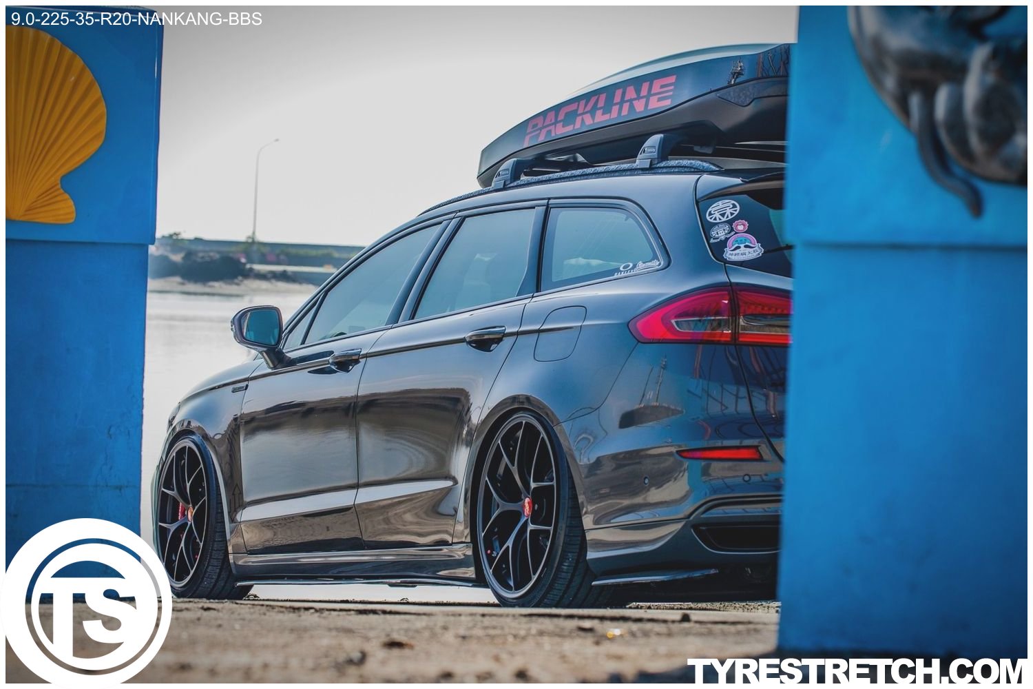 An example of tyre stretch: 225/35 R20 on 9.0J – NANKANG (BBS)