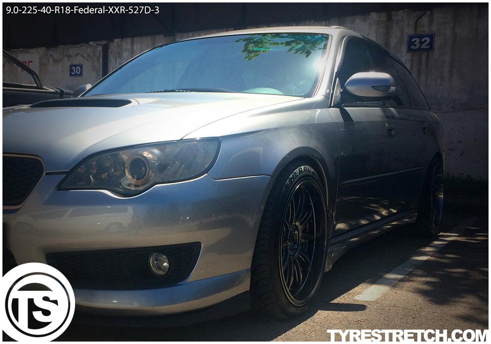 An example of tyre stretch: 225/40 R18 on 9.0J – FEDERAL (XXR)