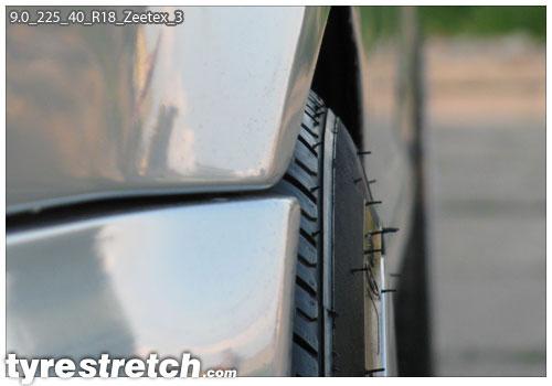 An example of tyre stretch: 225/40 R18 on 9.0J – ZEETEX