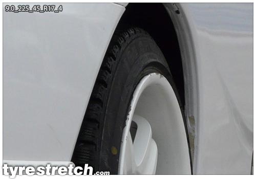An example of tyre stretch: 225/45 R17 on 9.0J – BRIDGESTONE