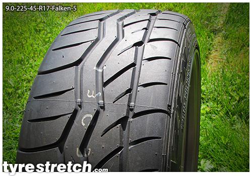 An example of tyre stretch: 225/45 R17 on 9.0J – FALKEN