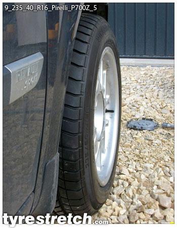 An example of tyre stretch: 235/40 R16 on 9.0J – PIRELLI