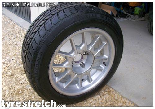 An example of tyre stretch: 235/40 R16 on 9.0J – PIRELLI