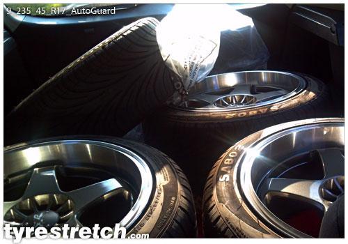 An example of tyre stretch: 235/45 R17 on 9.0J – AUTOGUARD
