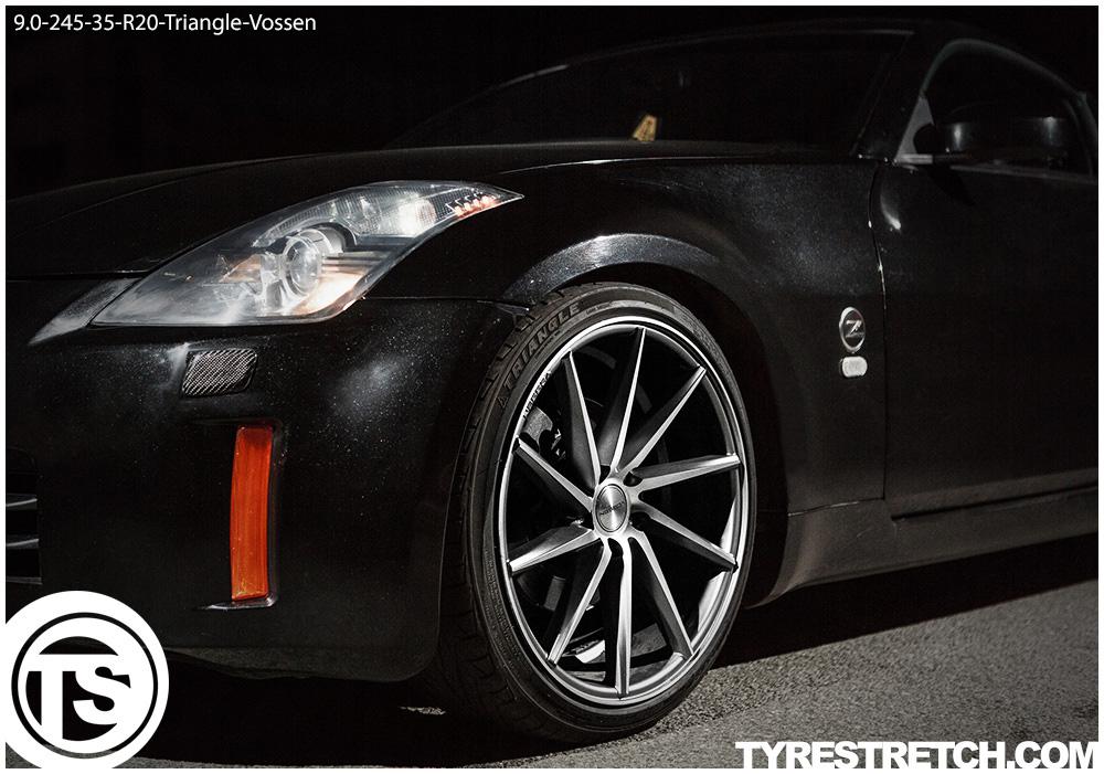 An example of tyre stretch: 245/35 R20 on 9.0J – TRIANGLE (VOSSEN)