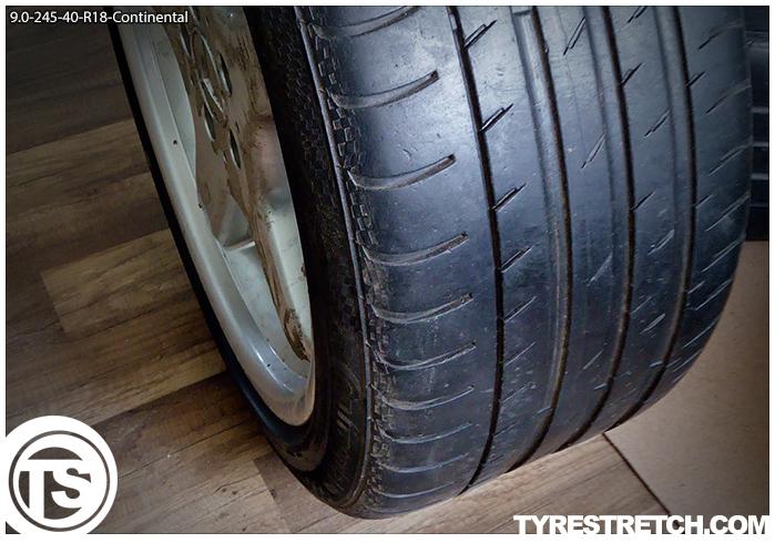 An example of tyre stretch: 245/40 R18 on 7.0J – CONTINENTAL