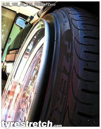 An example of tyre stretch: 195/40 R16 on 9.25J – PIRELLI