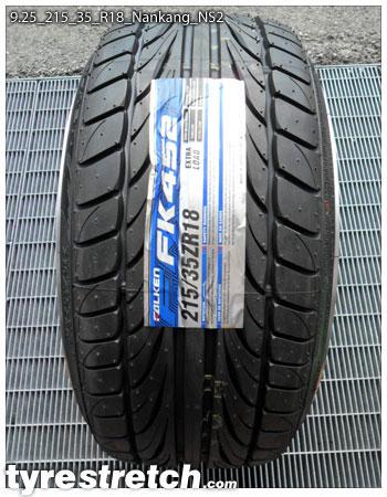 An example of tyre stretch: 215/35 R18 on 9.25J – NANKANG