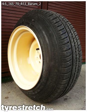 An example of tyre stretch: 165/70 R13 on 9.5J – BARUM
