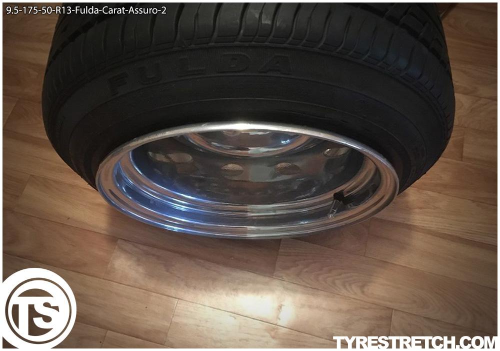 An example of tyre stretch: 175/50 R13 on 9.5J – FULDA