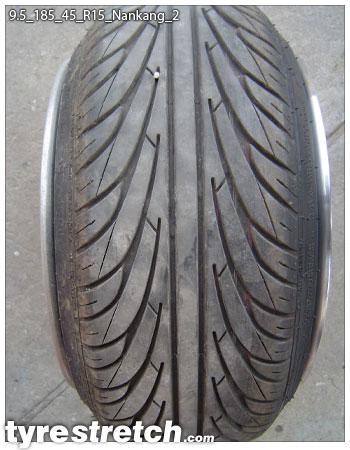 An example of tyre stretch: 185/45 R15 on 9.5J – NANKANG