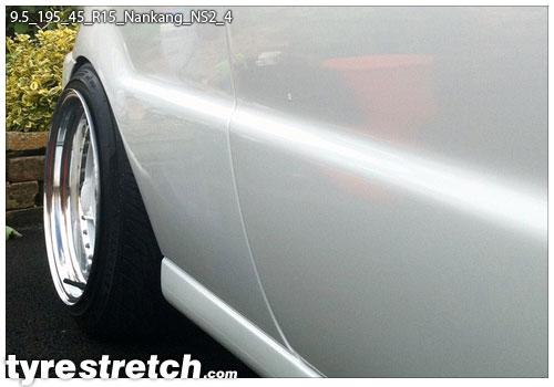 An example of tyre stretch: 195/45 R15 on 9.5J – NANKANG