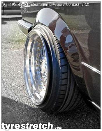 An example of tyre stretch: 195/45 R16 on 9.5J – CONTINENTAL