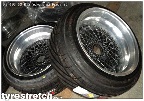 An example of tyre stretch: 195/50 R15 on 9.5J – YOKOHAMA
