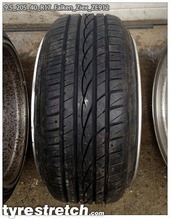 An example of tyre stretch: 205/40 R17 on 9.5J – FALKEN