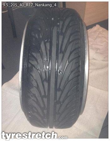 An example of tyre stretch: 205/40 R17 on 9.5J – NANKANG