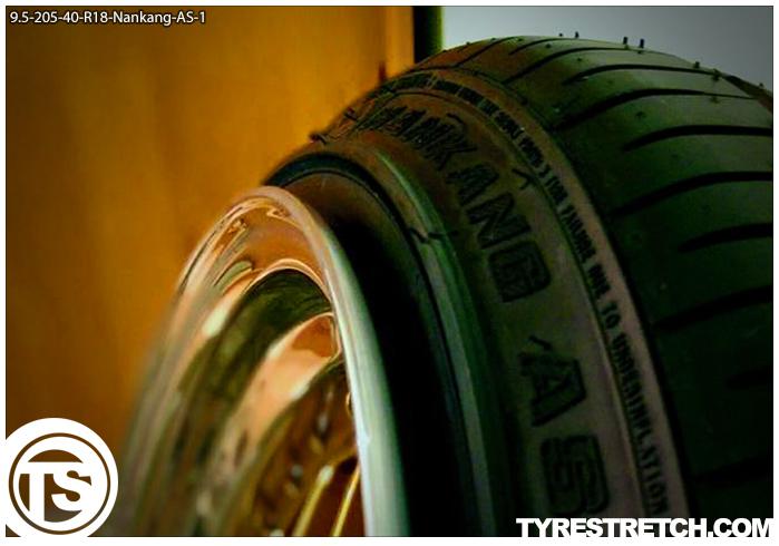 An example of tyre stretch: 205/40 R18 on 9.5J – NANKANG