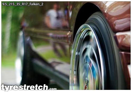An example of tyre stretch: 215/35 R17 on 9.5J – FALKEN