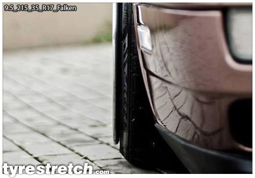 An example of tyre stretch: 215/35 R17 on 9.5J – FALKEN