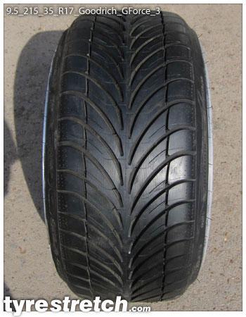 An example of tyre stretch: 215/35 R17 on 9.5J – GOODRICH