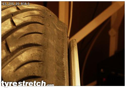 An example of tyre stretch: 215/35 R18 on 9.5J