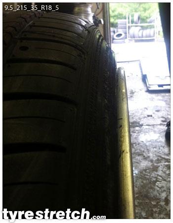 An example of tyre stretch: 215/35 R18 on 9.5J
