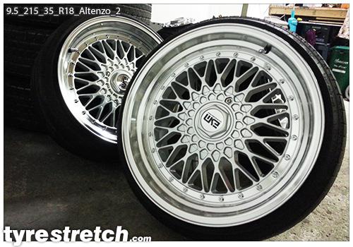 An example of tyre stretch: 215/35 R18 on 9.5J – ALTENZO
