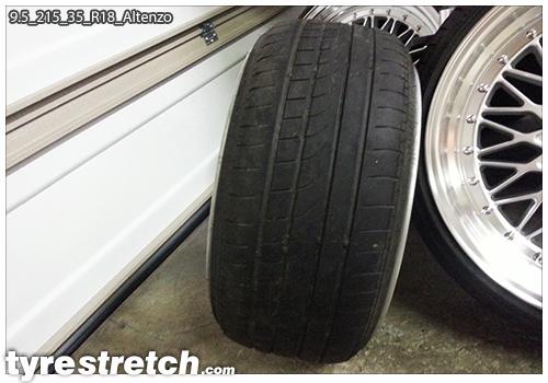 An example of tyre stretch: 215/35 R18 on 9.5J – ALTENZO