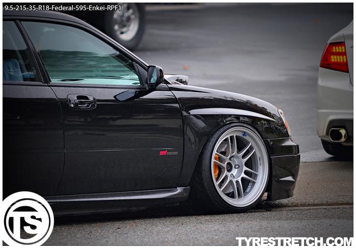 An example of tyre stretch: 215/35 R18 on 9.5J – FEDERAL (ENKEI)