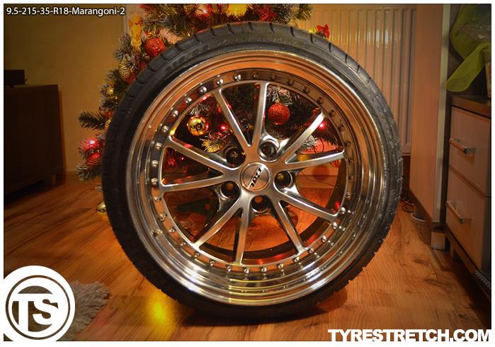 An example of tyre stretch: 215/35 R18 on 9.5J – MARANGONI
