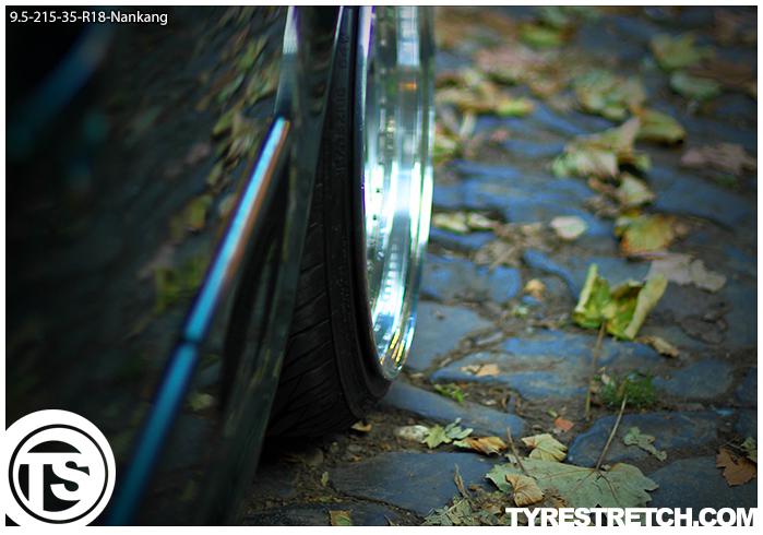 An example of tyre stretch: 215/35 R18 on 9.5J – NANKANG