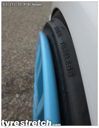 An example of tyre stretch: 215/35 R18 on 9.5J – NEXEN