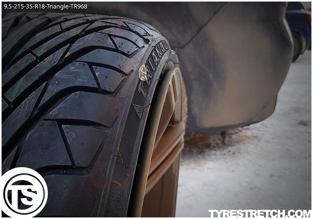 An example of tyre stretch: 215/35 R18 on 9.5J – TRIANGLE