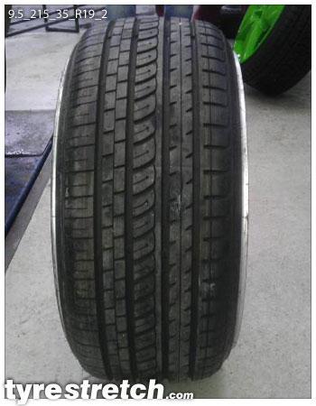 An example of tyre stretch: 215/35 R19 on 9.5J