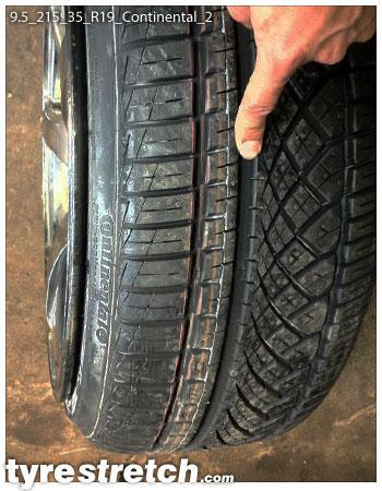 An example of tyre stretch: 215/35 R19 on 9.5J – CONTINENTAL