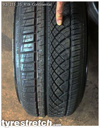 An example of tyre stretch: 215/35 R19 on 9.5J – CONTINENTAL