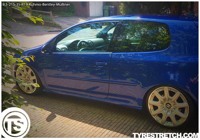 An example of tyre stretch: 215/35 R19 on 9.5J – KUMHO (BENTLEY)